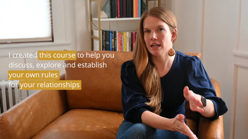 Danielle introducing the course from a couch