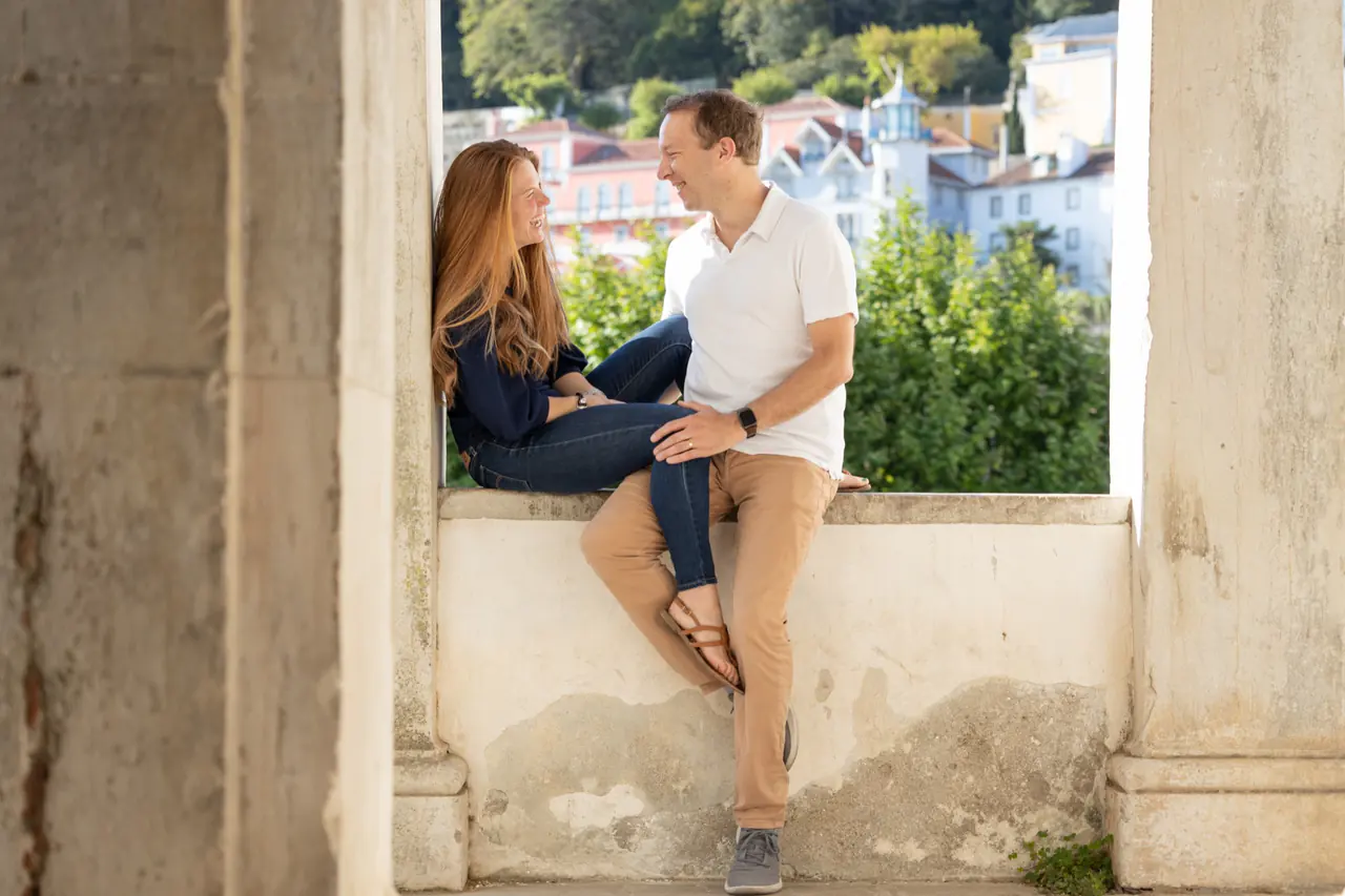 Danielle and Rich together in a window frame