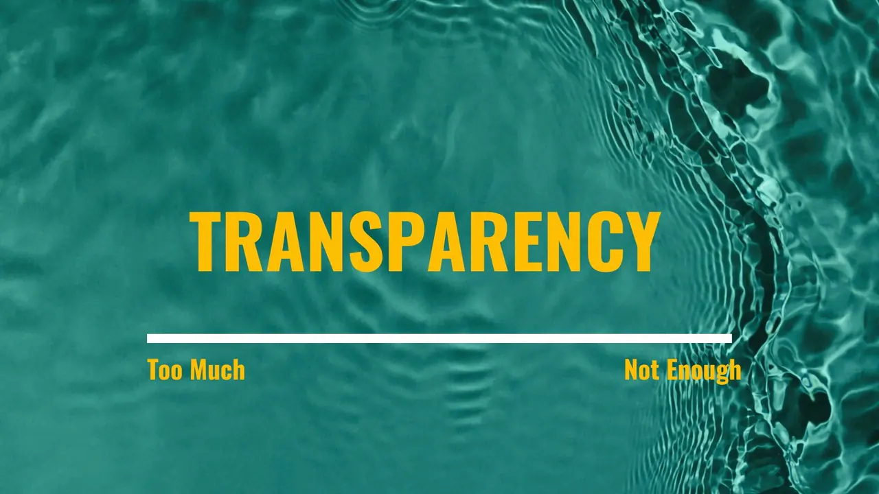 Too much or not enough — finding the right amount of transparency